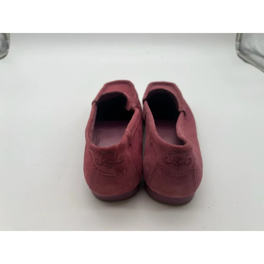 Predictions Women Burgundy Faux Suede Floral Sequin Embroidered Loafers Size 7